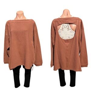 FP Movement by Free People It Takes Two Layer Top Fired Clay Dark Red